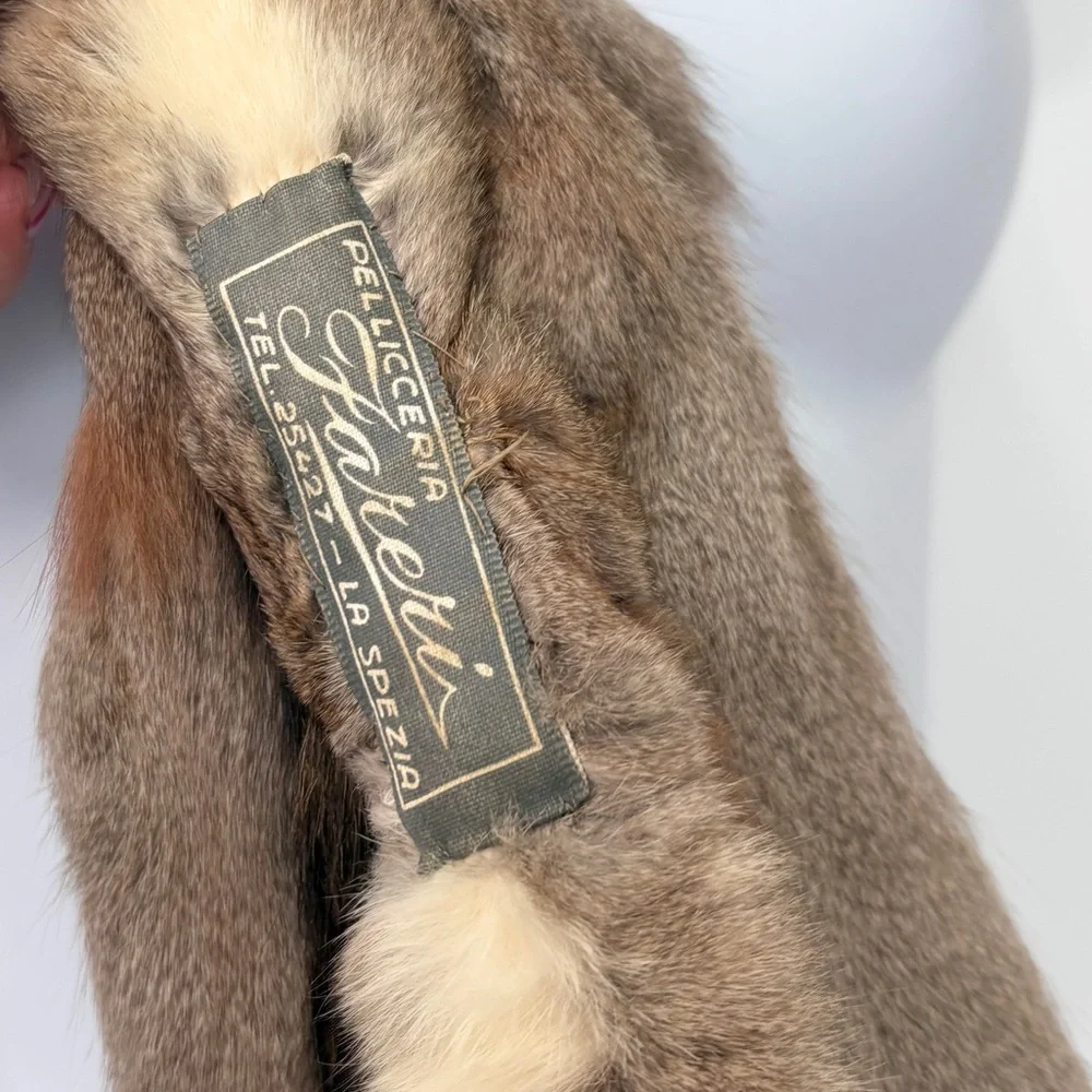 VTG‎ 30’s Italy Fareris 6 Pelts Full Body Real Minks Scarf Pastel Size 44x5.5”